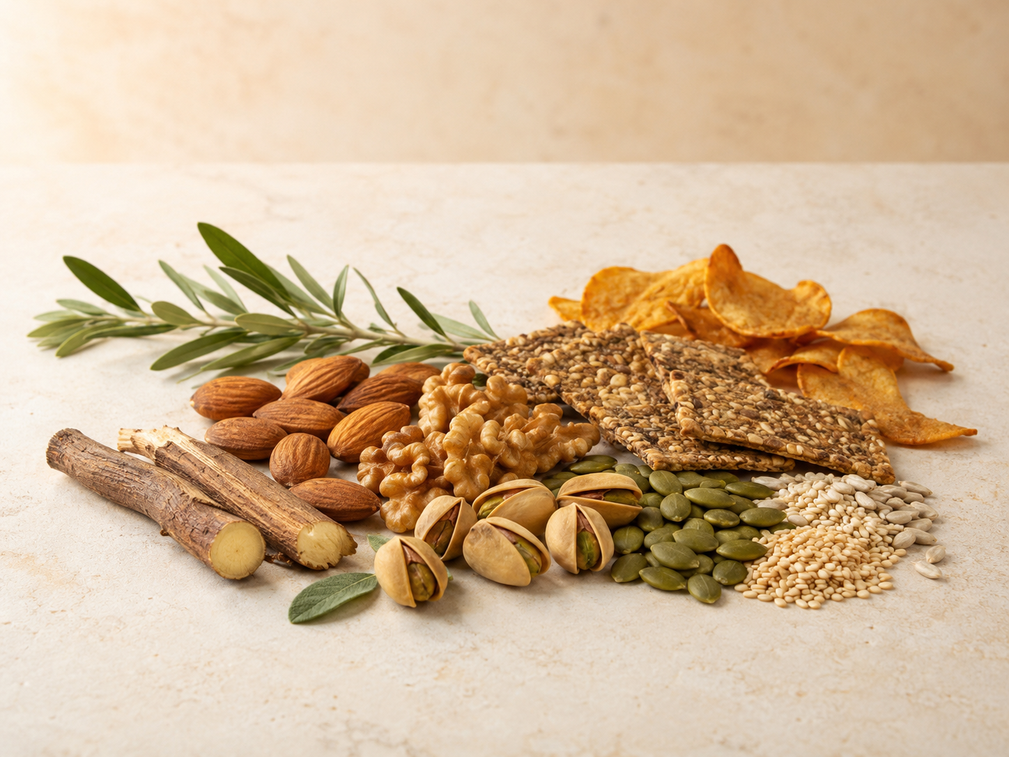 Nuts seeds and savory snack application